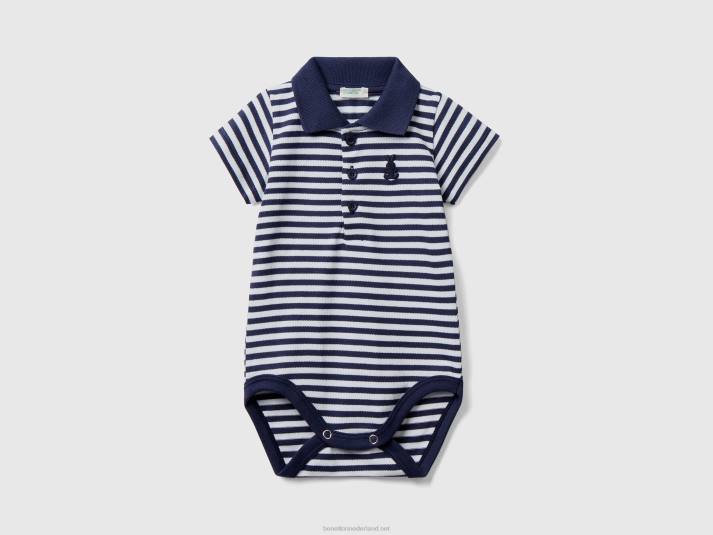 kinderen Benetton polobody van stretchkatoen blauw 4R625870