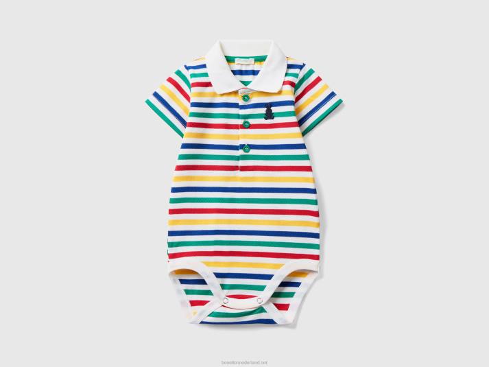 kinderen Benetton polobody van stretchkatoen veelkleurig 4R625877