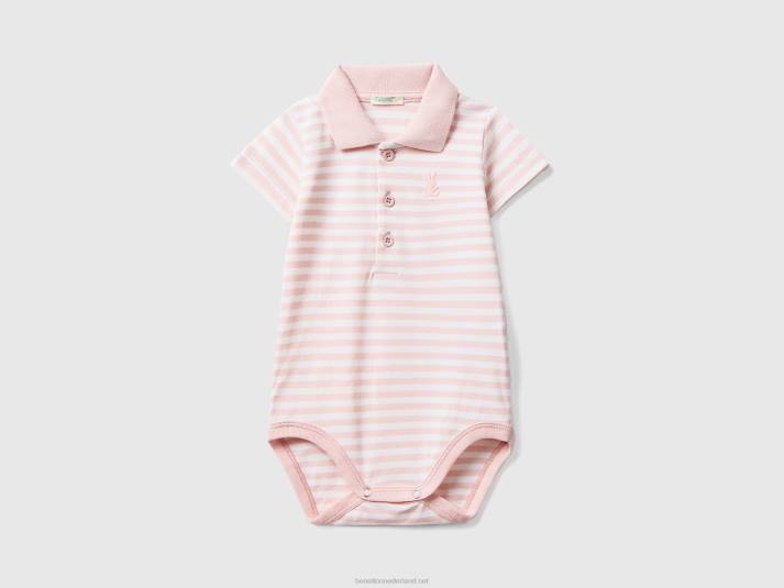 kinderen Benetton polobody van stretchkatoen zacht roze 4R623169