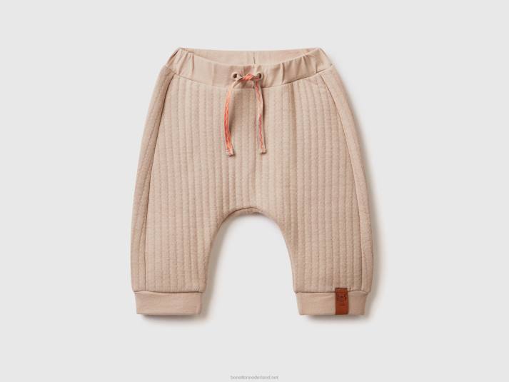 kinderen Benetton broek in gewatteerde look beige 4R623241