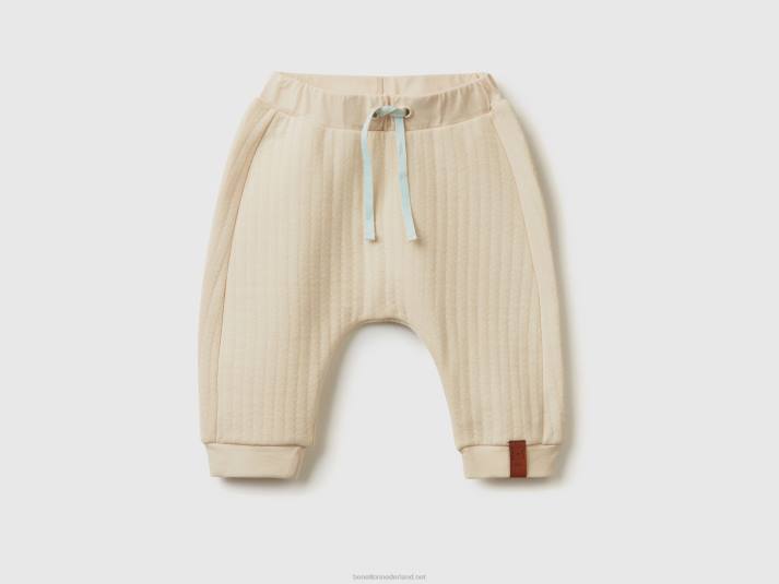 kinderen Benetton broek in gewatteerde look vanille 4R623221