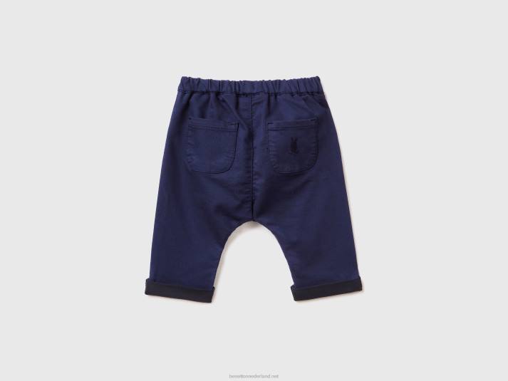 kinderen Benetton broek van stretchkatoenmix donkerblauw 4R625942