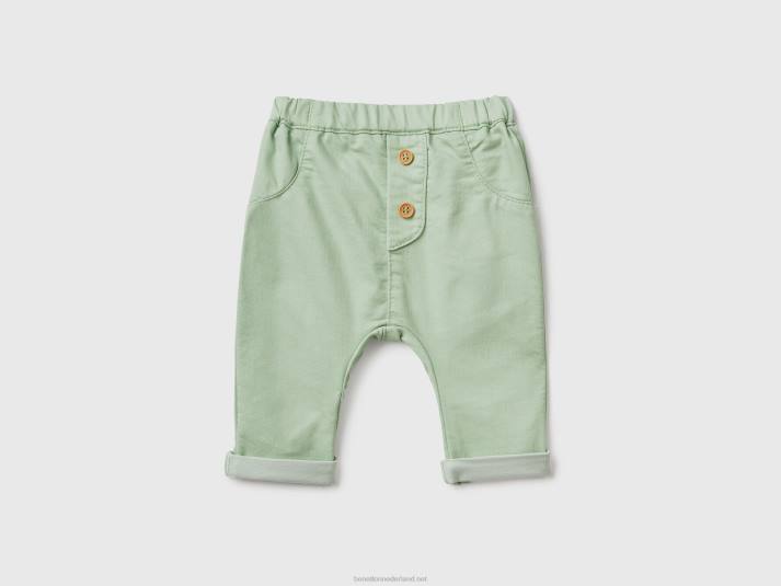 kinderen Benetton broek van stretchkatoenmix licht groen 4R623267