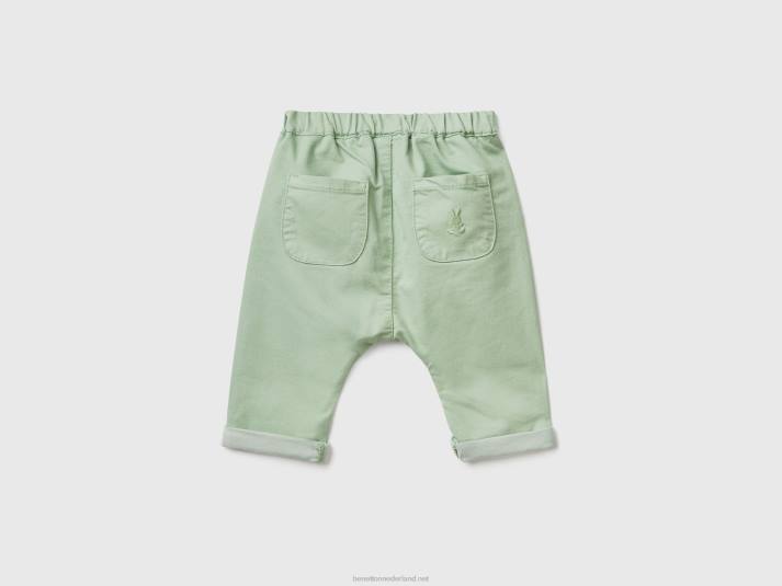 kinderen Benetton broek van stretchkatoenmix licht groen 4R623267