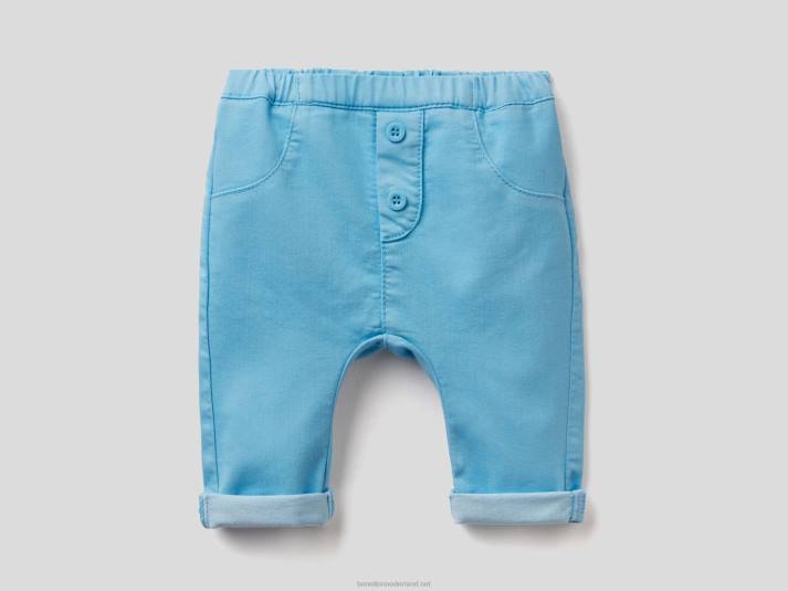 kinderen Benetton broek van stretchkatoenmix lichtblauw 4R623279
