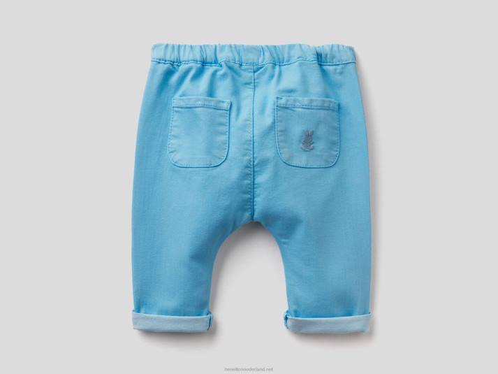 kinderen Benetton broek van stretchkatoenmix lichtblauw 4R623279