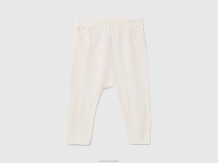 kinderen Benetton gebreide broek met inleg wit 4R623266