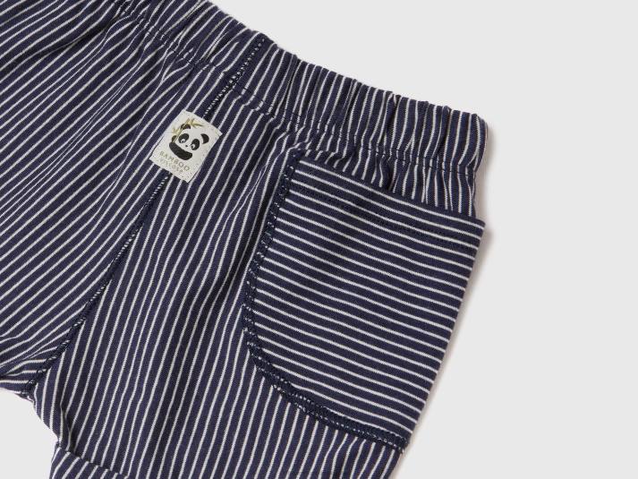 kinderen Benetton gestreepte korte broek donkerblauw 4R625930