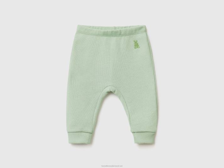 kinderen Benetton joggingbroek van biologisch katoen licht groen 4R625927