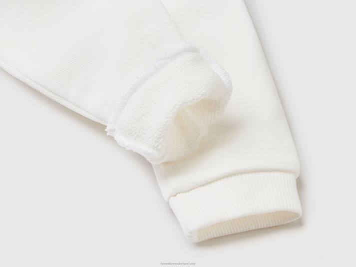 kinderen Benetton joggingbroek van biologisch katoen romig wit 4R625951
