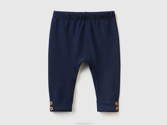 kinderen Benetton legging van stretchkatoen donkerblauw 4R623252