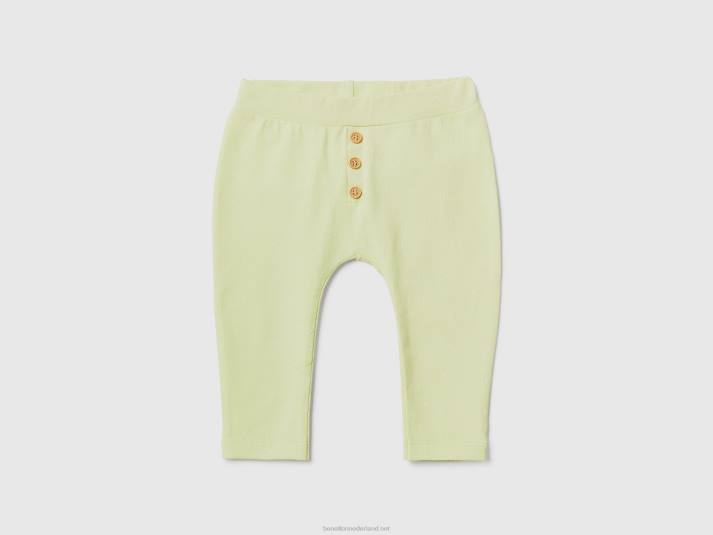kinderen Benetton legging van stretchkatoen met patroon limoen 4R625943