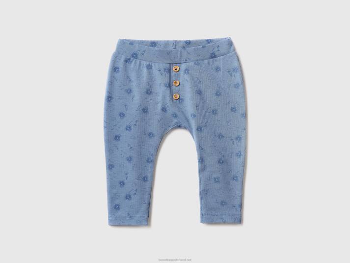 kinderen Benetton legging van stretchkatoen met patroon maagdenpalm 4R623234