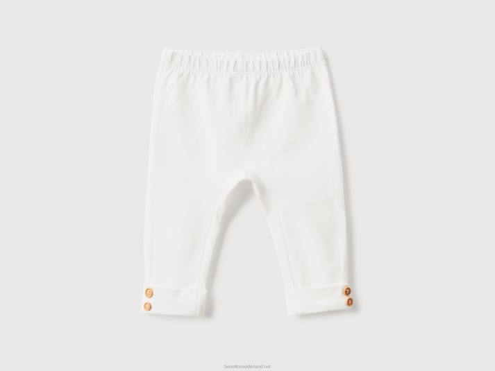 kinderen Benetton legging van stretchkatoen romig wit 4R625926