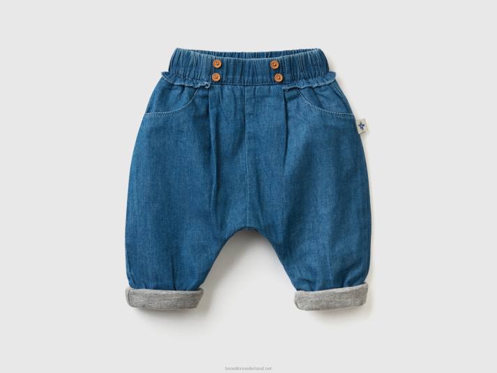 kinderen Benetton losvallende broek van zuiver katoen blauw 4R623251