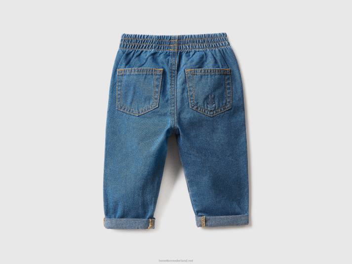 kinderen Benetton spijkerbroek van 100% katoendenim lichtblauw 4R625954