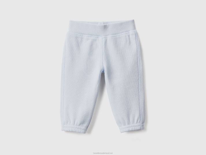 kinderen Benetton zachte joggingbroek met borduursel hemelsblauw 4R623229