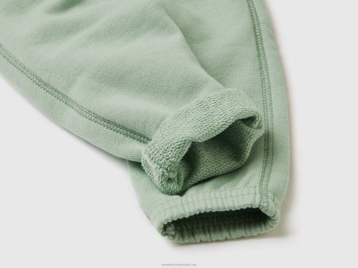 kinderen Benetton zachte joggingbroek met borduursel licht groen 4R625939