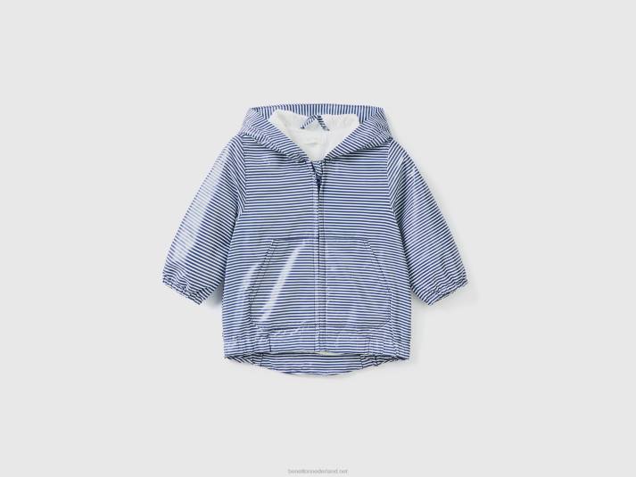 kinderen Benetton gedessineerde jas met capuchon blauw 4R625735
