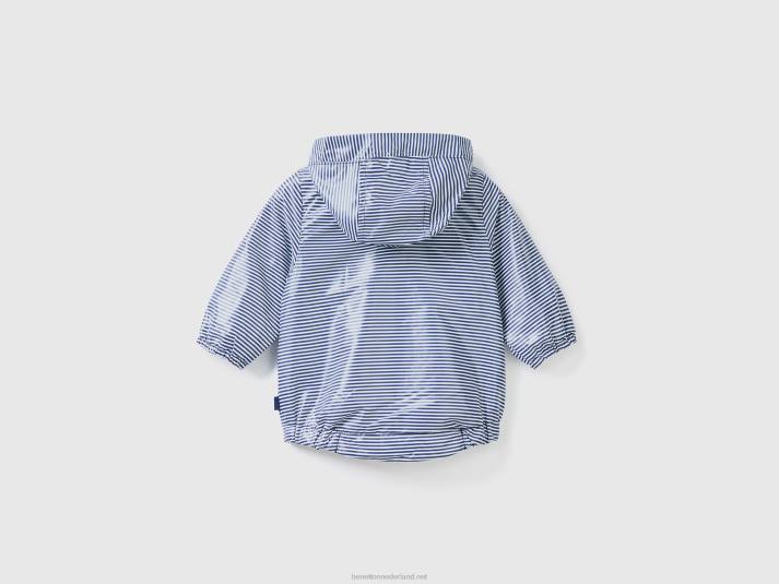 kinderen Benetton gedessineerde jas met capuchon blauw 4R625735