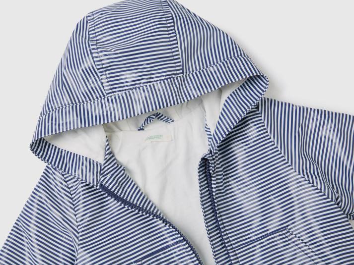 kinderen Benetton gedessineerde jas met capuchon blauw 4R625735