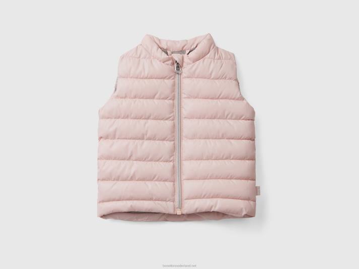 kinderen Benetton gewatteerd vest van technische stof zacht roze 4R623078