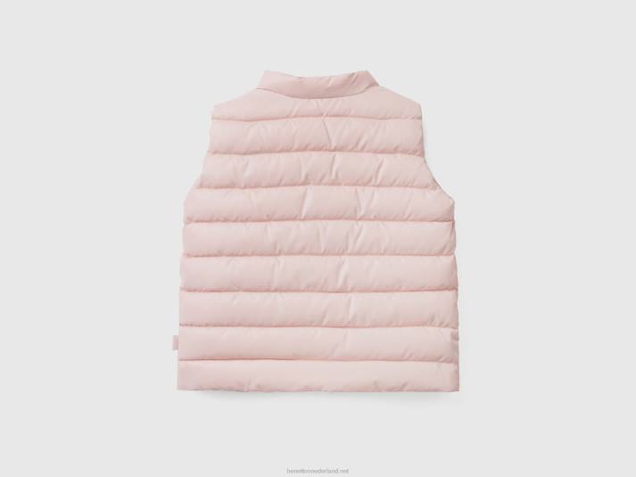 kinderen Benetton gewatteerd vest van technische stof zacht roze 4R625739