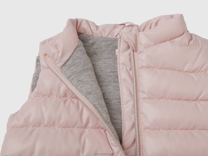 kinderen Benetton gewatteerd vest van technische stof zacht roze 4R625739