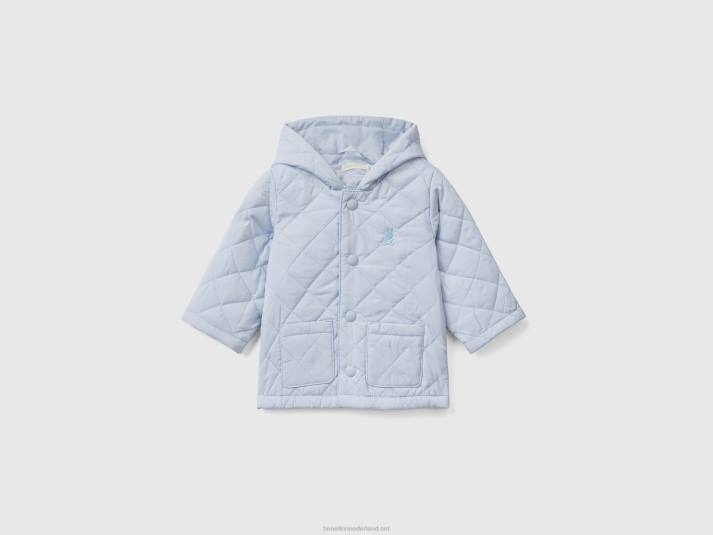 kinderen Benetton gewatteerde jas met capuchon hemelsblauw 4R623072