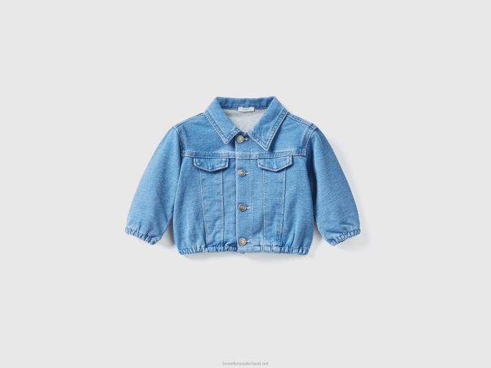 kinderen Benetton sweatjack in spijkerstoflook blauw 4R625737