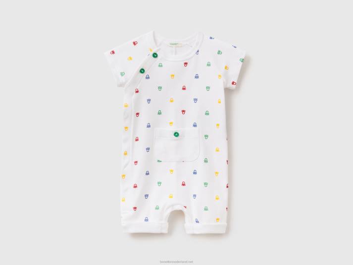 kinderen Benetton Gedessineerde romper van biologisch katoen veelkleurig 4R623175