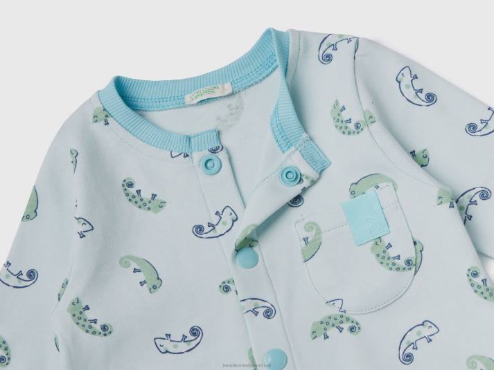 kinderen Benetton Onesie met patroon van biologisch katoen hemelsblauw 4R623190