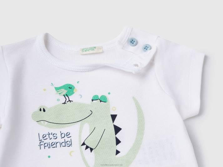 kinderen Benetton colourblock onesie van biologisch katoen lichtblauw 4R623207