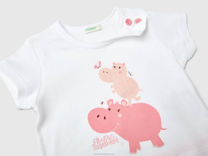 kinderen Benetton colourblock onesie van biologisch katoen roze 4R623199