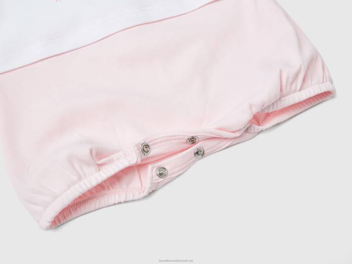 kinderen Benetton colourblock onesie van biologisch katoen roze 4R623199