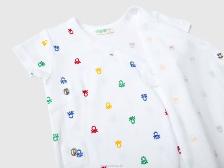 kinderen Benetton twee body's met korte mouwen van biologisch katoen veelkleurig 4R623179