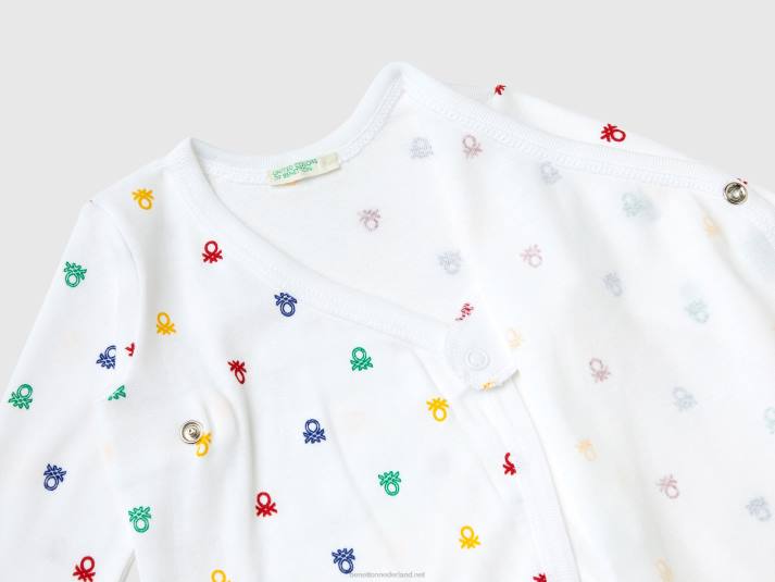 kinderen Benetton twee body's met lange mouwen van biologisch katoen veelkleurig 4R625886