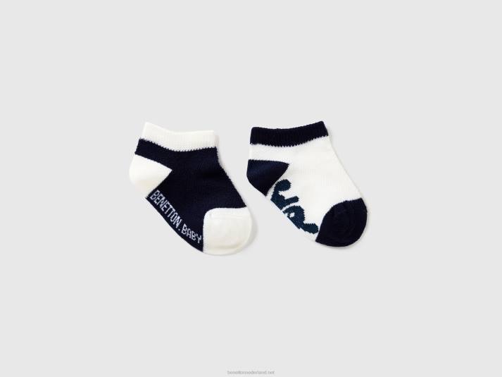 kinderen Benetton tweekleurige sokkenset donkerblauw 4R623297
