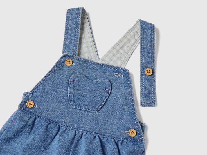 kinderen Benetton Tuinbroek in denimlook blauw 4R625756