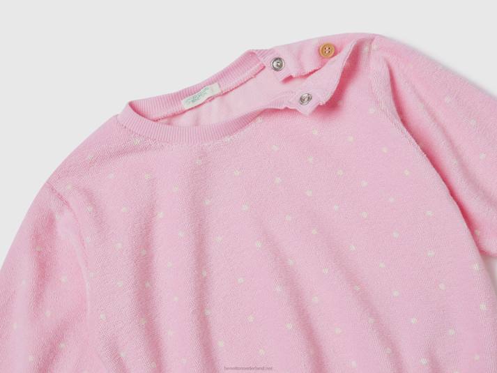 kinderen Benetton gecoördineerde outfit in badstof roze 4R625762