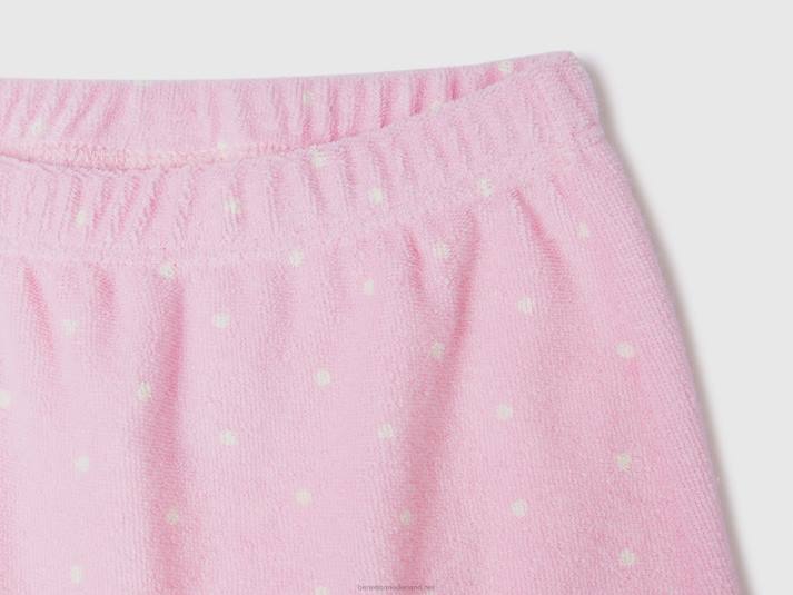 kinderen Benetton gecoördineerde outfit in badstof roze 4R625762