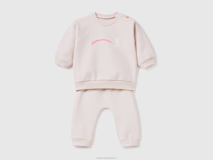 kinderen Benetton lichte zweetkleding zacht roze 4R623080
