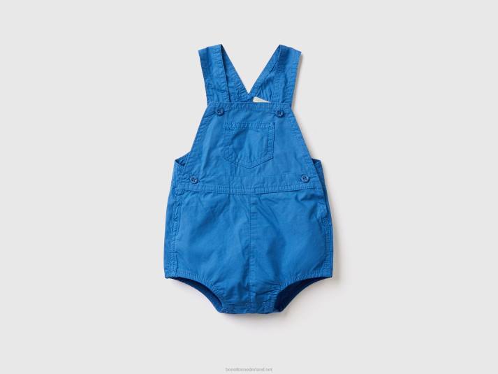kinderen Benetton overall onesie van 100% katoen helderblauw 4R625760