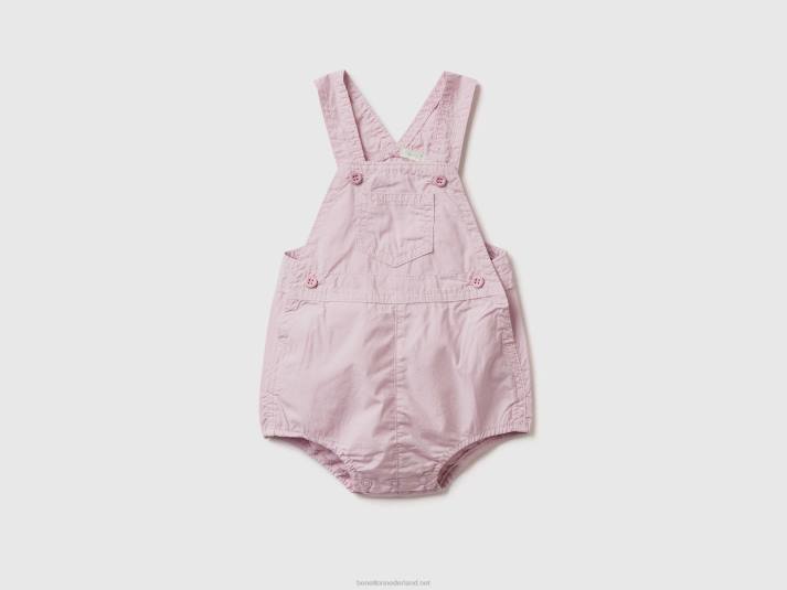 kinderen Benetton overall onesie van 100% katoen lila 4R625764