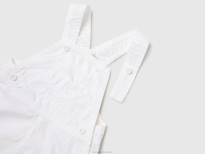 kinderen Benetton overall onesie van 100% katoen wit 4R625770