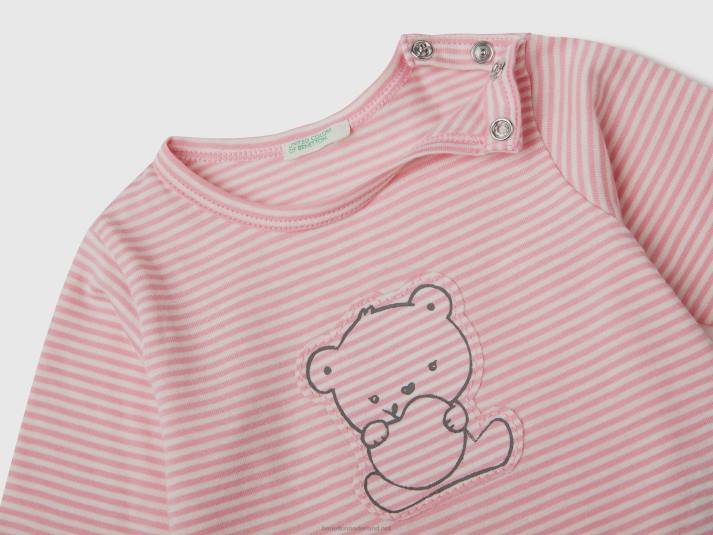 kinderen Benetton set van 100% biologisch katoen roze 4R623095