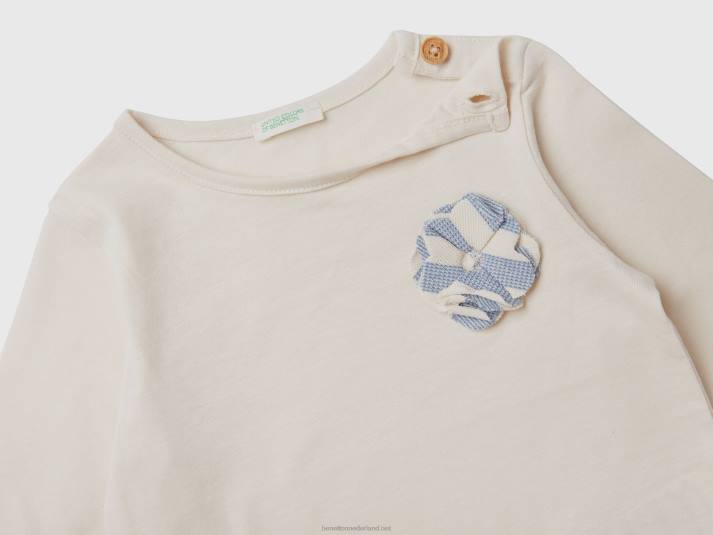 kinderen Benetton t-shirt en broek outfit beige 4R625748