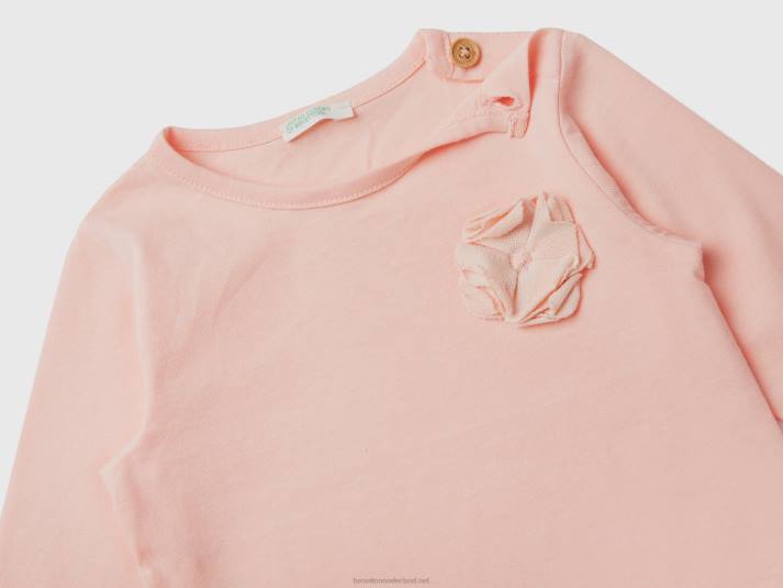 kinderen Benetton t-shirt en broek outfit roze 4R623079
