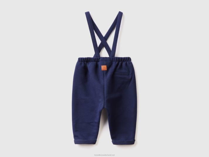 kinderen Benetton tuinbroek van een katoenmix donkerblauw 4R623096
