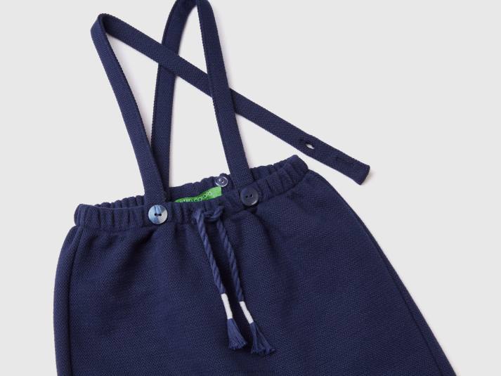 kinderen Benetton tuinbroek van een katoenmix donkerblauw 4R623096